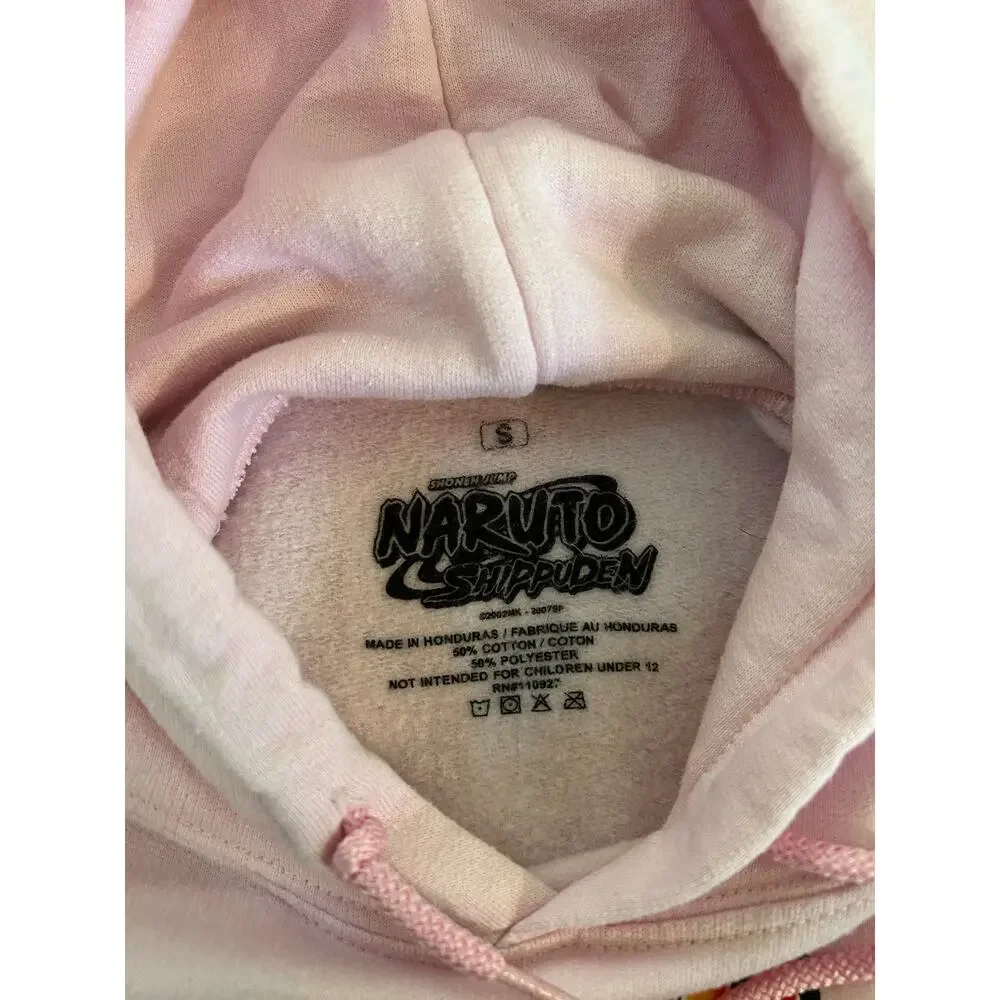 Naruto Shippuden Pink Long Sleeve Graphic Hoodie Size Men’s Small Anime - Picture 5 of 7